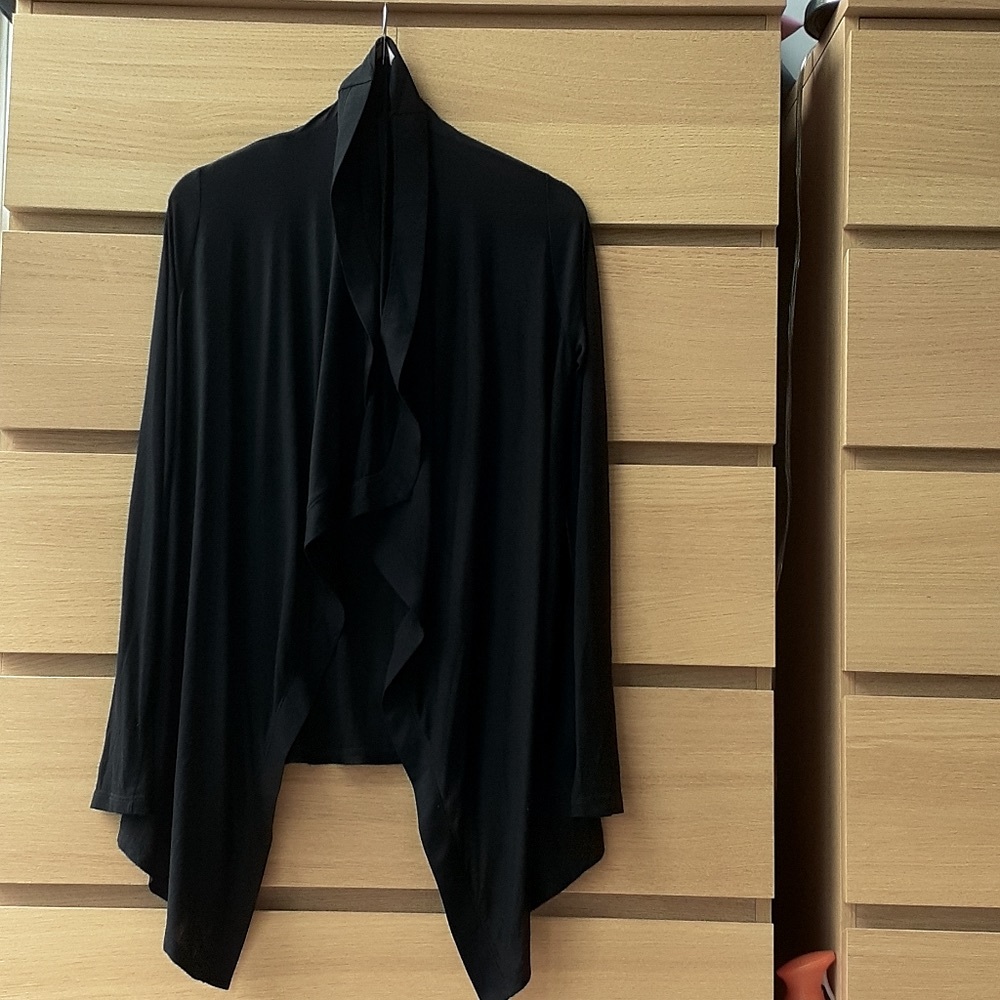 Helmut Lang Draped Waterfall Black Cardigan Size P (XS)